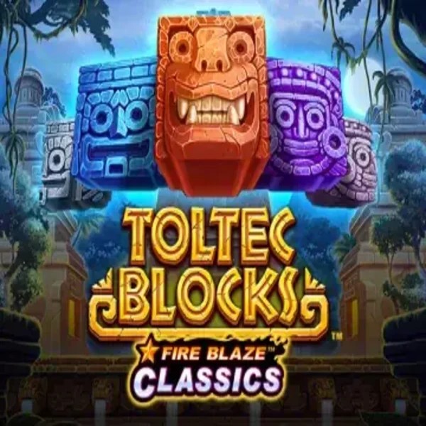 Fire Blaze: Toltec Blocks slot logo by Rarestone Gaming at Oranje Palace CasinoFire Blaze: Toltec Blocks